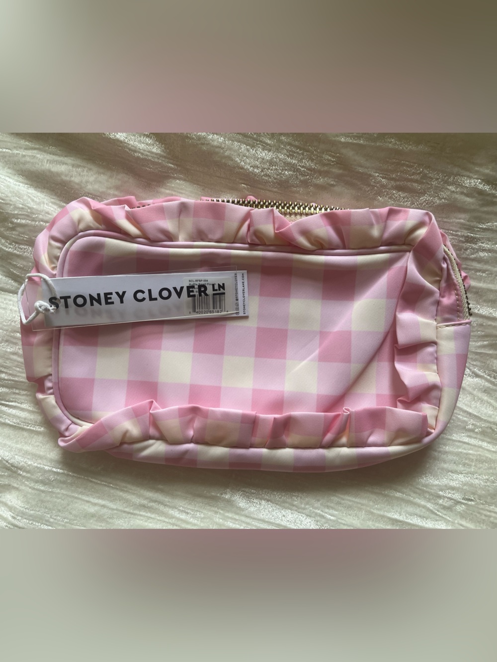 NWT Stoney Clover Lane Ruffle Small Pouch in Watermelon